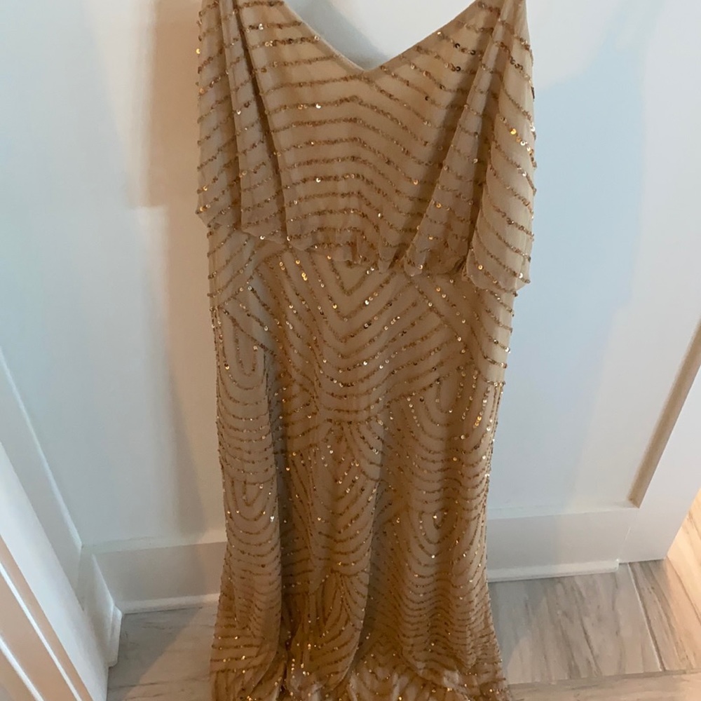 ART DECO BEADED BLOUSON GOWN - Adrianna Papell